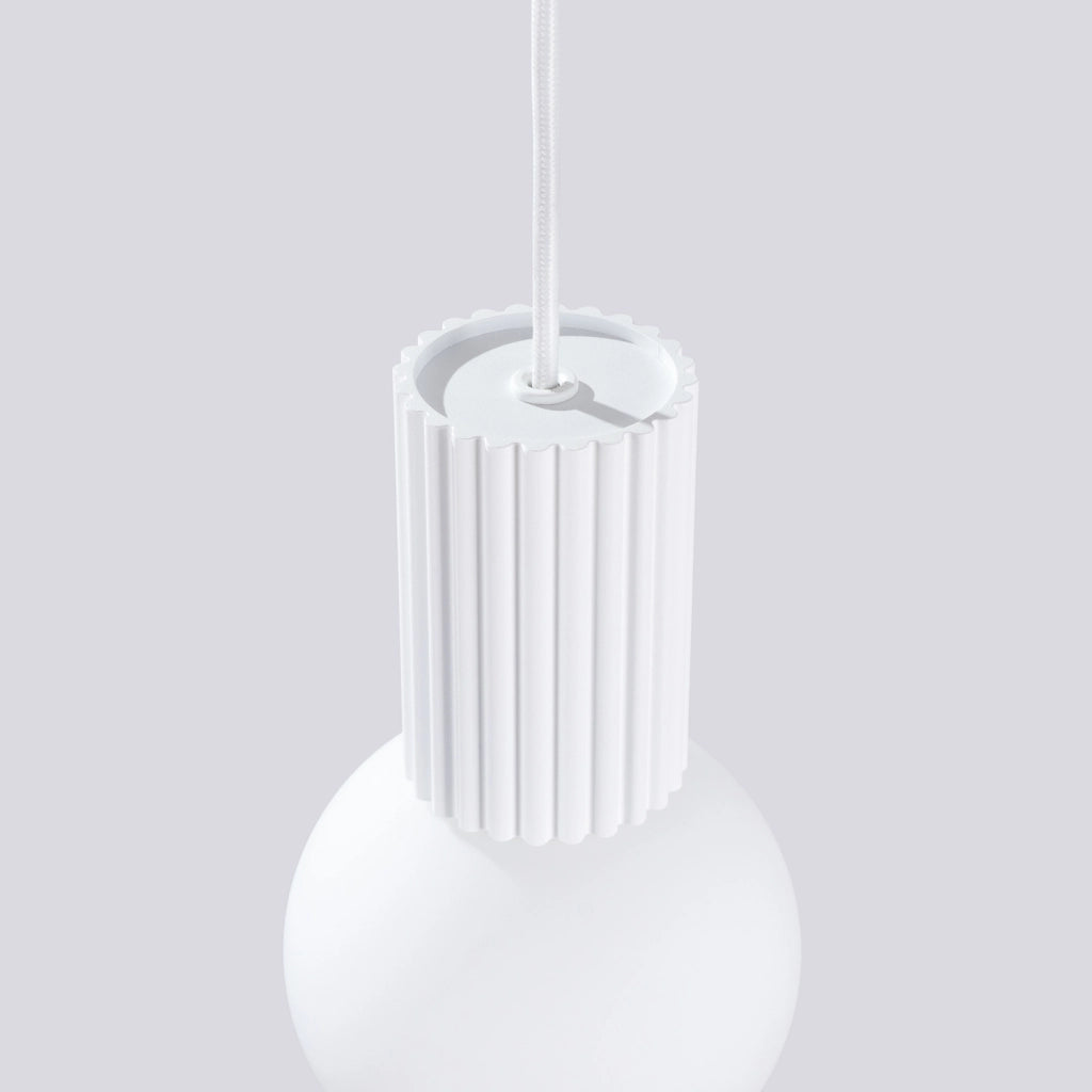 Lampada a sospensione moderna sfera vetro bianco G9 8W