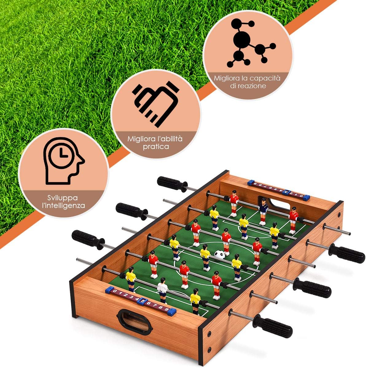 Tavolo multi gioco 2 in 1, tavolo da gioco con design compatto per calcio balilla e hockey da tavolo, facile da montare, per adulti e bambini