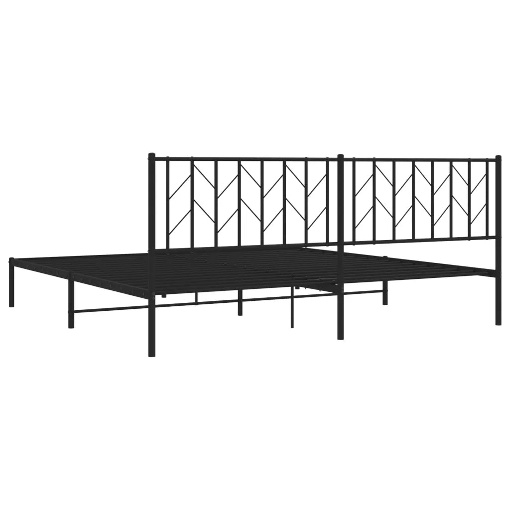 Giroletto con Testiera in Metallo Nero 200x200 cm 374444