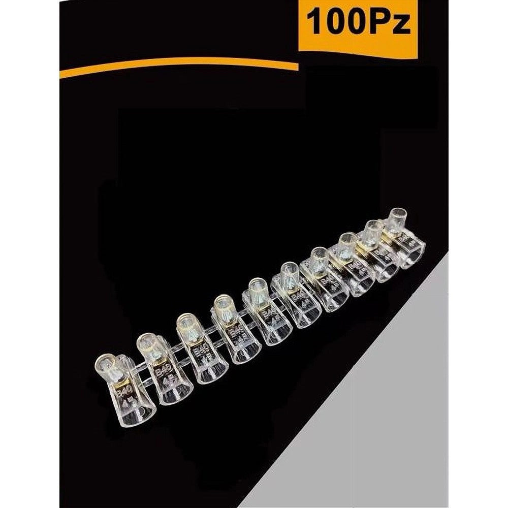 Trade Shop - Set 100pz Morsetto A Cappuccio Unipolare Trasparente Per Cavi Sezione 2.5mm Ms-25 -