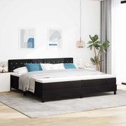 Letto a molle con materasso Nero 200 x 200 cm Velluto 3339130