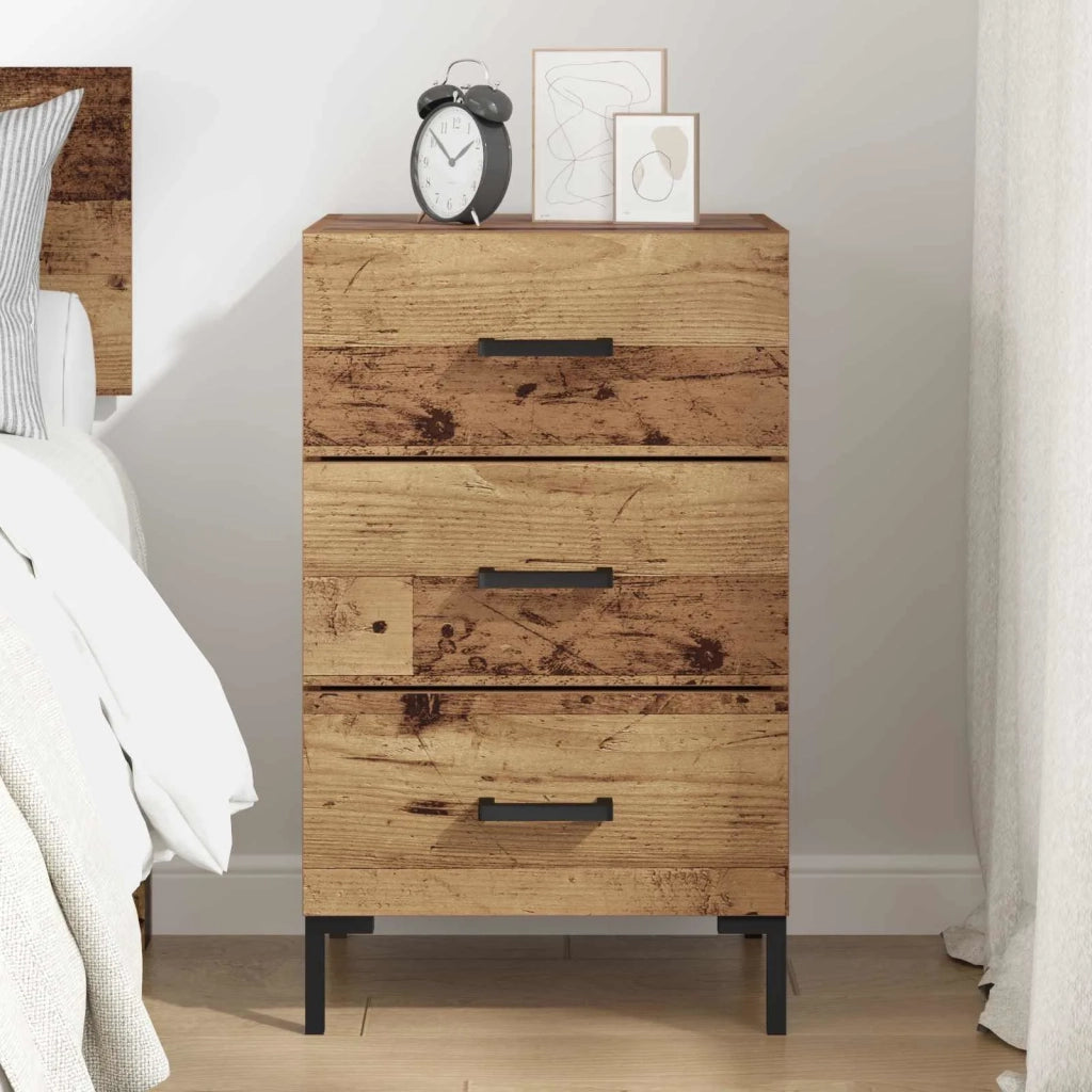 Armadio da Notte con cassetto Legno vecchio 40 x 40 x 66 cm 882116