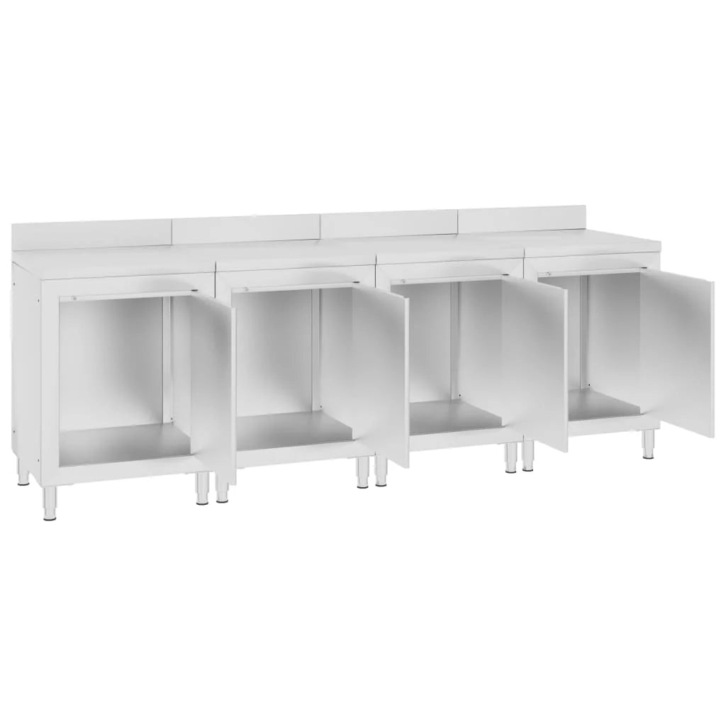 Tavolo da lavoro commerciale con mobiletto 240 x 60 x 96 cm acciaio inox 02_0001902