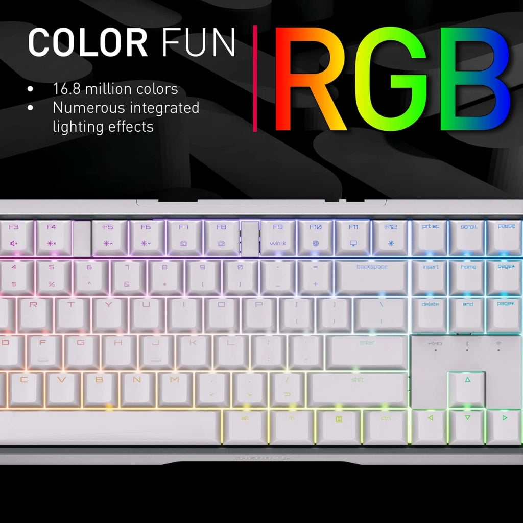 MX 3.0S Wireless, Tastiera Meccanica da Gioco Senza Fili, Tedesco QWERTZ, Bluetooth, 2,4 GHz e Via Cavo, Interruttori MX2A RED, Nero, Tedesco - QWERTZ