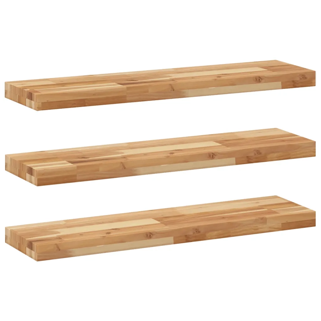 vidaXL Mensole da Parete 3 pz 80x20x4 cm Legno Acacia Rifinito a Olio