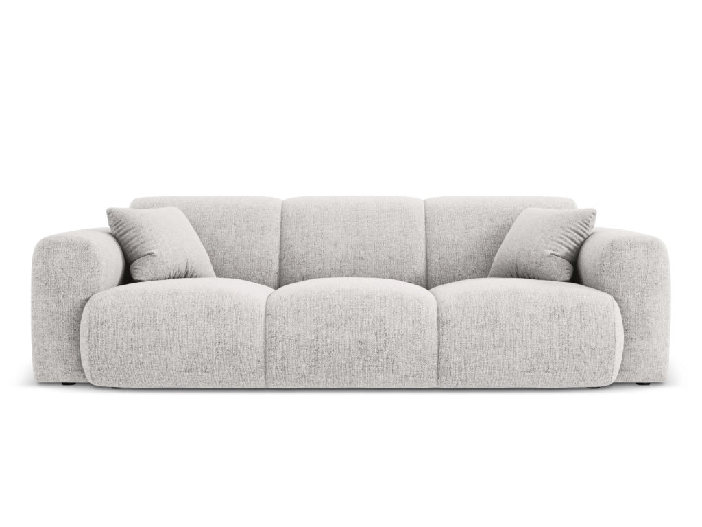 Cosmopolitan Design - Divano "Nolio" 3 posti in ciniglia grigio chiaro 