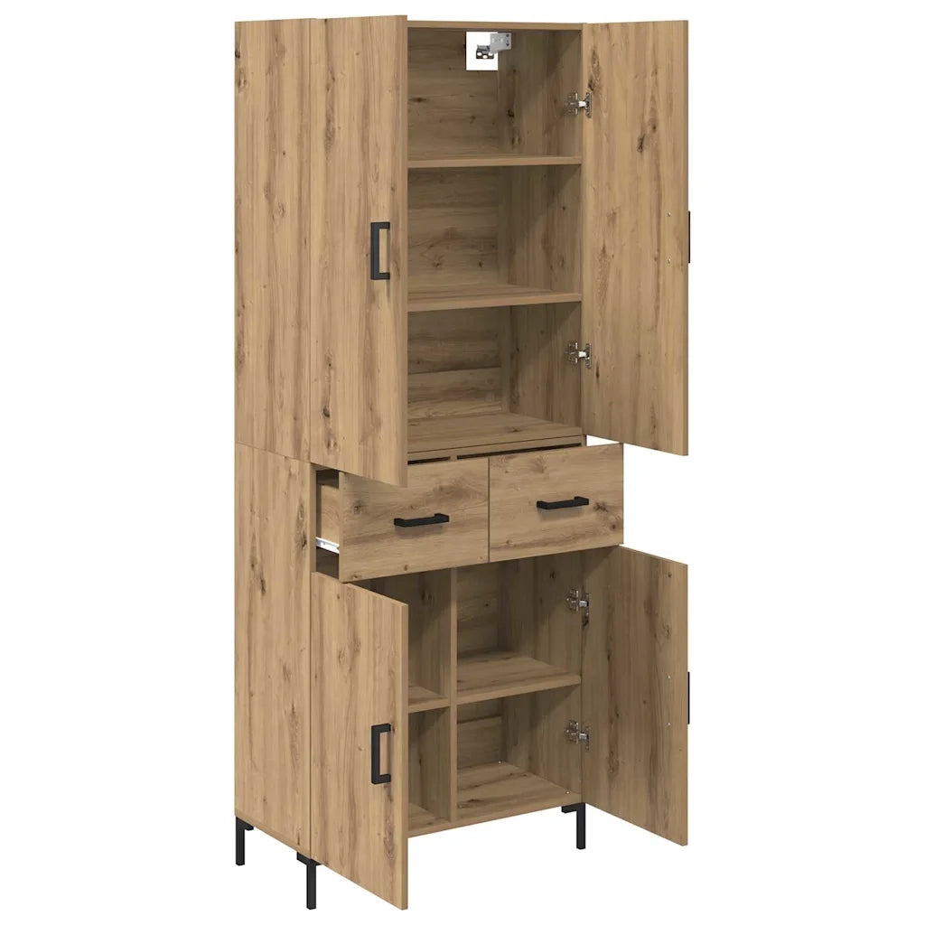 Credenza | Madia | Buffet da pranzo | Armadio da pranzo con cassetto Rovere artigianale 69,5 x 34 x 180 cm