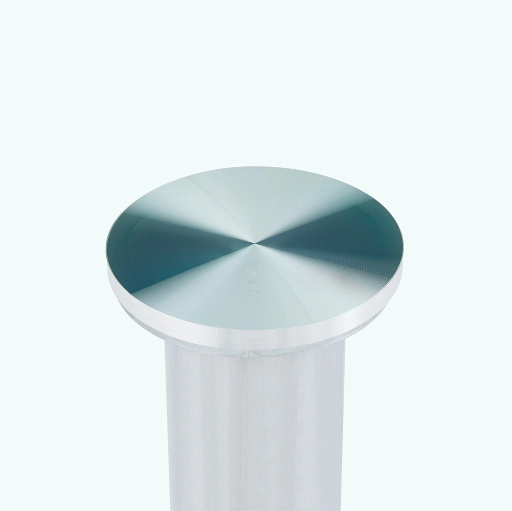 Tavolino da soggiorno rotondo diametro 70 cm altezza 45 cm antigraffio in vetro e metallo argento