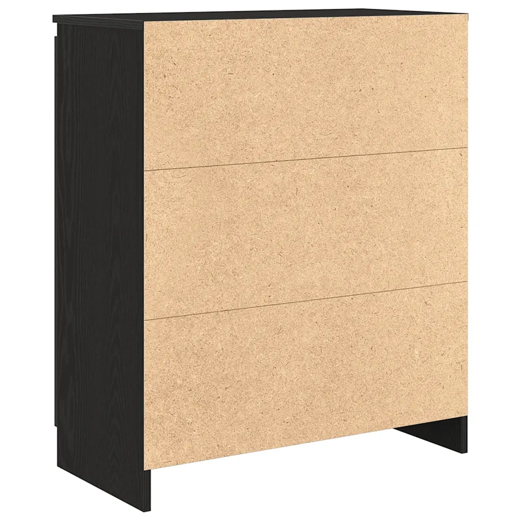Credenza con Cassetti Rovere Nero 71x35x84 cm Legno Multistrato 861581