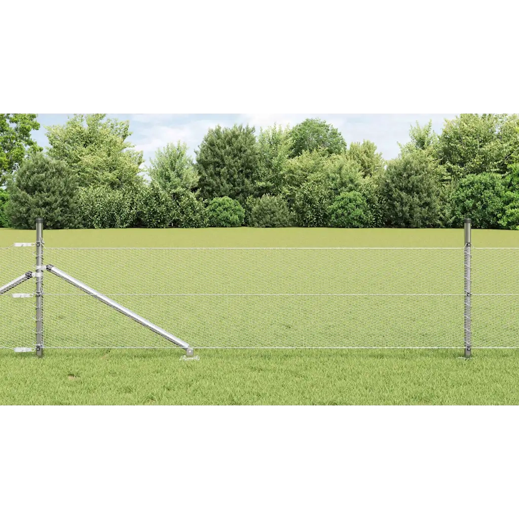 Palo della recinzione Argento 50 x 0,4 m (rete 13 mm) Acciaio