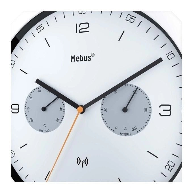 Mebus 52826 orologio da parete e da tavolo Rotondo Nero, Grigio, Bianco
