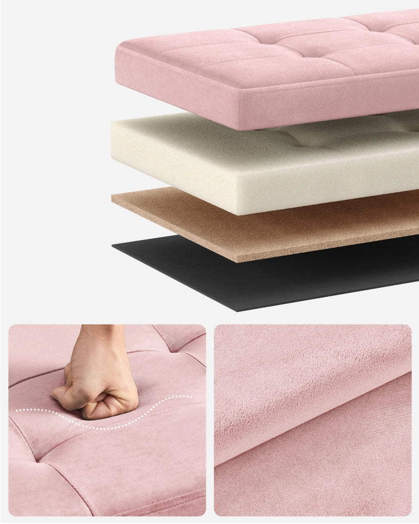 VALORA Pouf organizer per riporre oggetti, rosa pastello LSF277R01