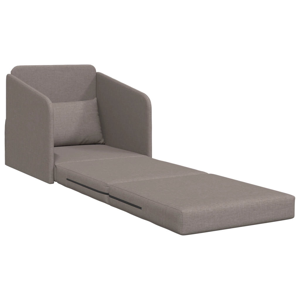 Divano Letto 2-in-1 Tortora 65x80x83 cm Tessuto