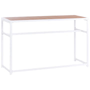 Tavolo da pranzo moderno da giardino in acciaio e polipropilene bianco 150 x 50 cm per interni ed esterni