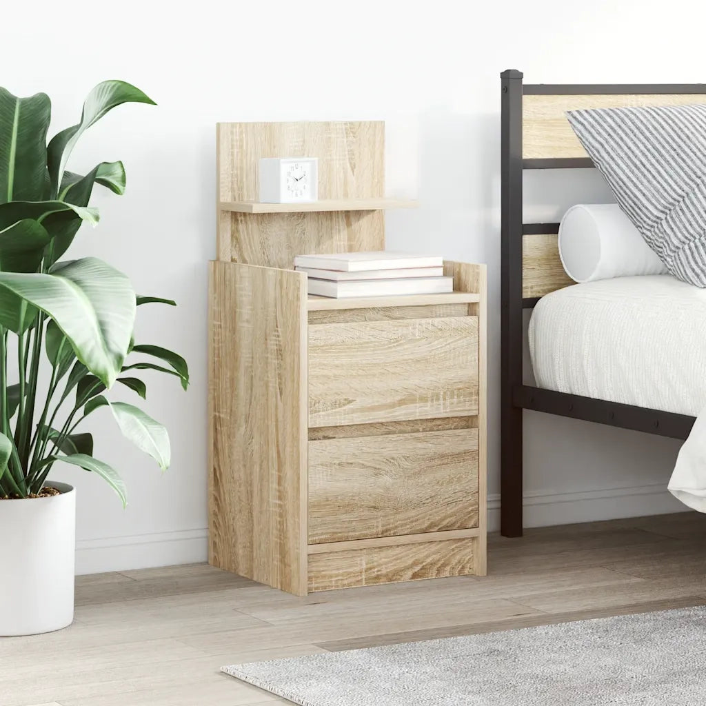 Set di 2 Comodini | Armadio da Notte | Mobiletto da notte con 2 Cassetti Rovere Sonoma 38x34x80 cm