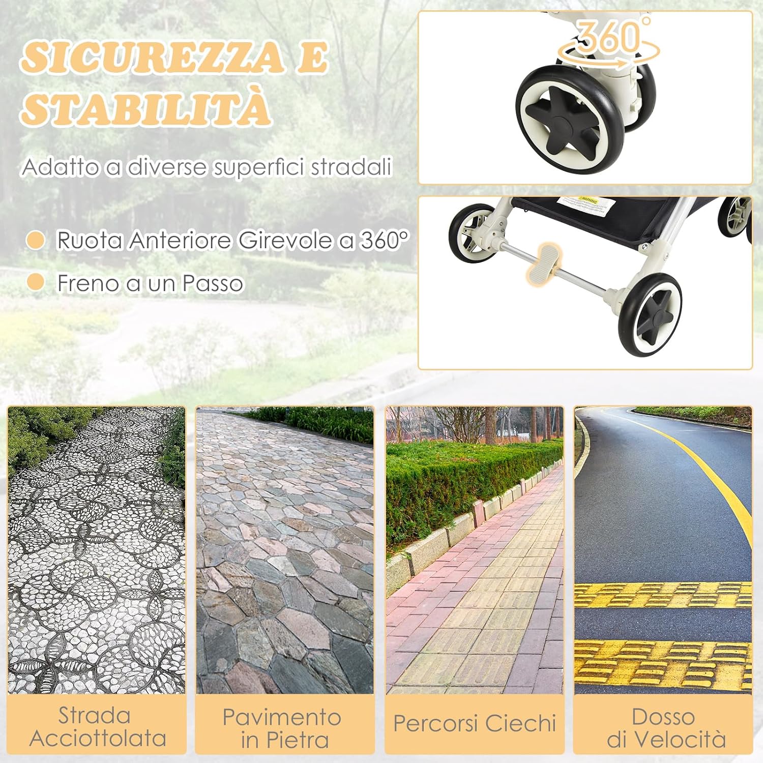 Passeggino Leggero per Bambini, Carrozzina con Schienale Regolabile, Passeggino Pieghevole con Ruote Universali, Sacco a fondo,per Bambini 0-36 Mesi, Portata 15 kg(Grigio)