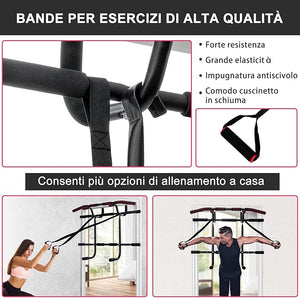 Sbarra Portatile per Trazioni, Barra da Appendere per Allenamento sulla Porta, Sbarra Multifunzionale per Chin Up per Casa e Palestra, Carico 150 kg