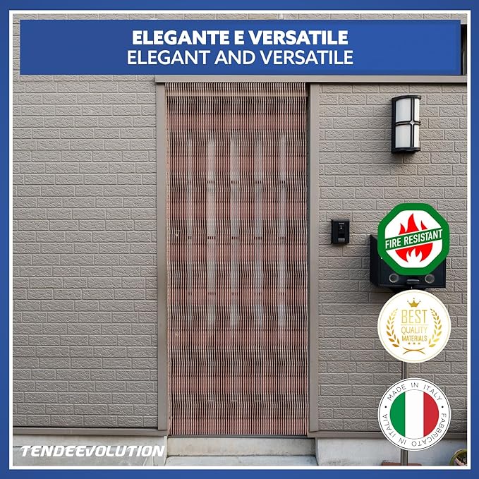 Tenda Antimosche Modello GLIT PIENO in PVC, Plastica Salmone | Largh. 1m x Alt. 2,20m | Protezione Insetti, Porta, Esterno, Interno