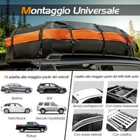 Borsa da Tetto per Auto, 600L PVC Box da Tetto Auto Universale Impermeabile, Sacca da Tetto di Vettura con Tappetino Antiscivolo, 10 Cinghie Rinforzate e 6 Ganci Porta (Modello 3)
