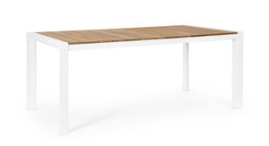 Tavolo da Giardino 180x90x75 cm in Alluminio Cameron Bianco