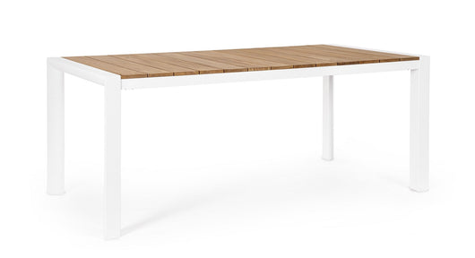 Tavolo da Giardino 180x90x75 cm in Alluminio Cameron Bianco