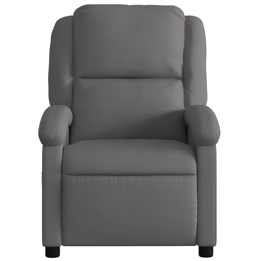 Divano Sedia-Poltrona reclinabile in Vera Pelle Grigia 716504