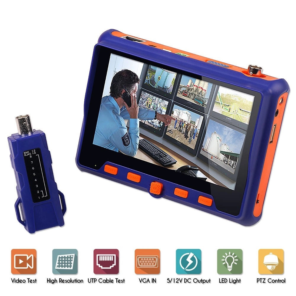 Trade Shop - Tester Telecamere Videosorveglianza Ahd Hd Cctv Vga Tvi Utp Cvi Cvbs Monitor 5" -