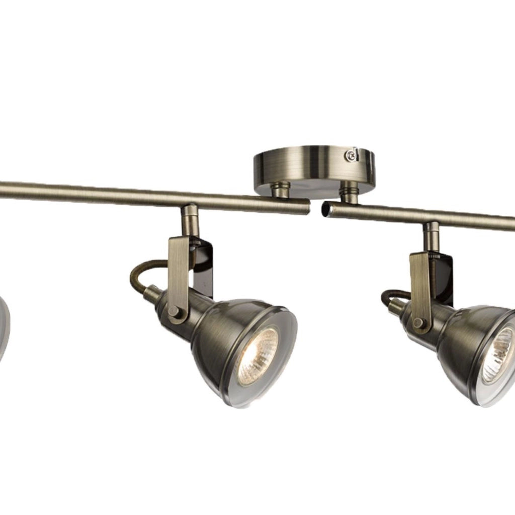 Plafoniera Lineare Contemporanea Focus Spotlight Acciaio Adjustable 4 Luci Gu10