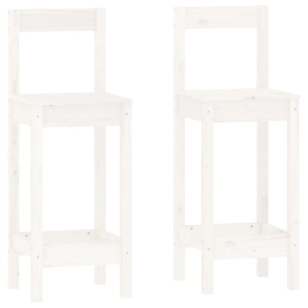 Set da Bar 3 pz Bianco in Legno Massello di Pino 3124733