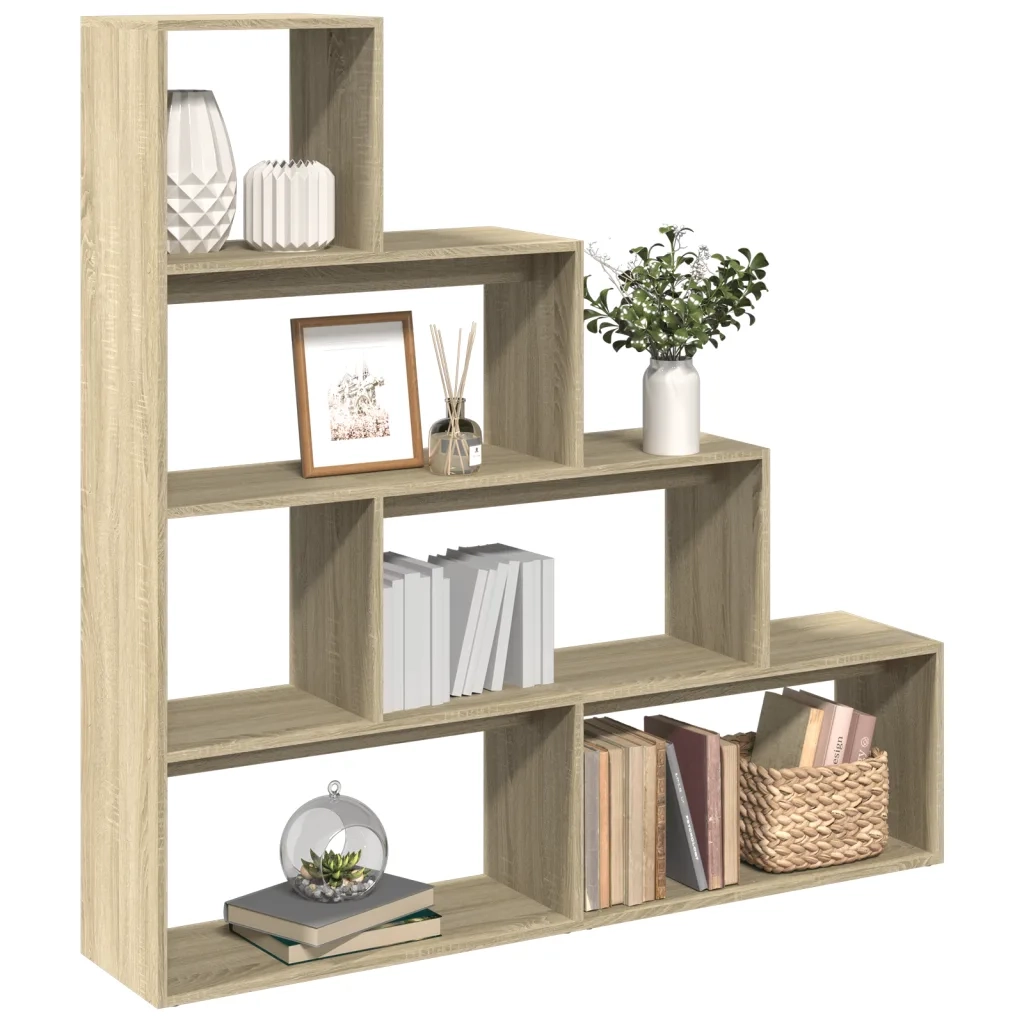 Libreria 4 Ripiani-Scaffale per Libri-Mobile di Stoccaggio Rovere Sonoma 143,5x29x143,5 cm Truciolato