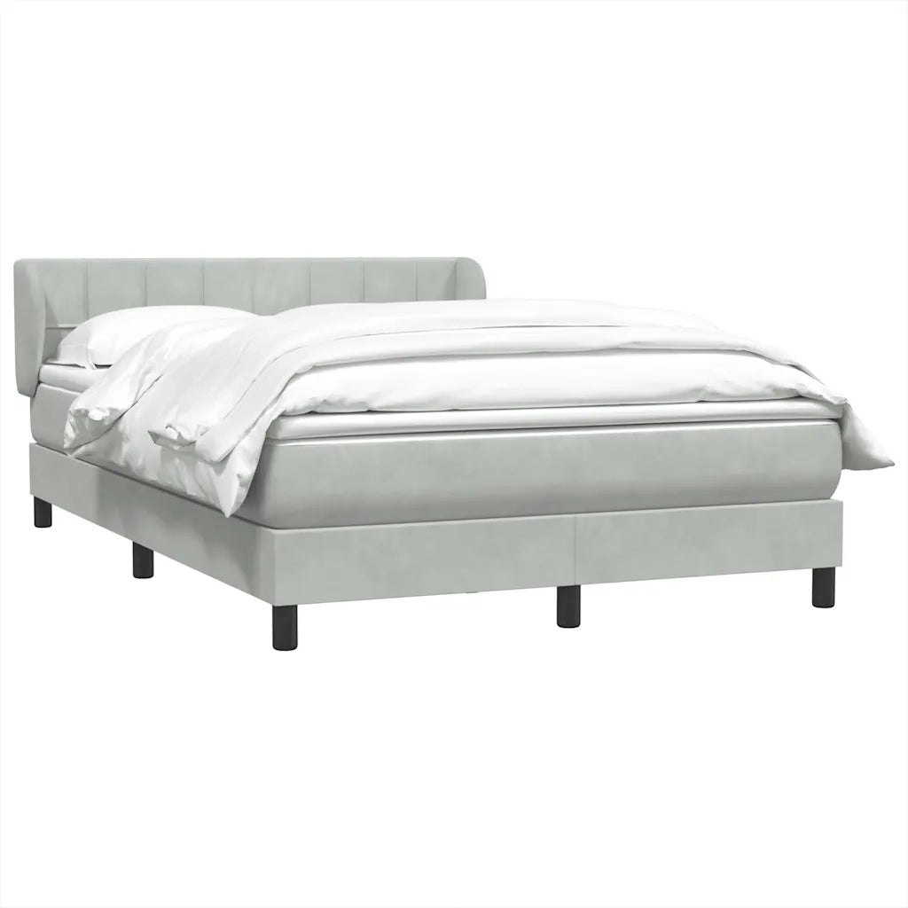 Giroletto a Molle con Materasso Grigio Chiaro 160x210cm Velluto 3317529