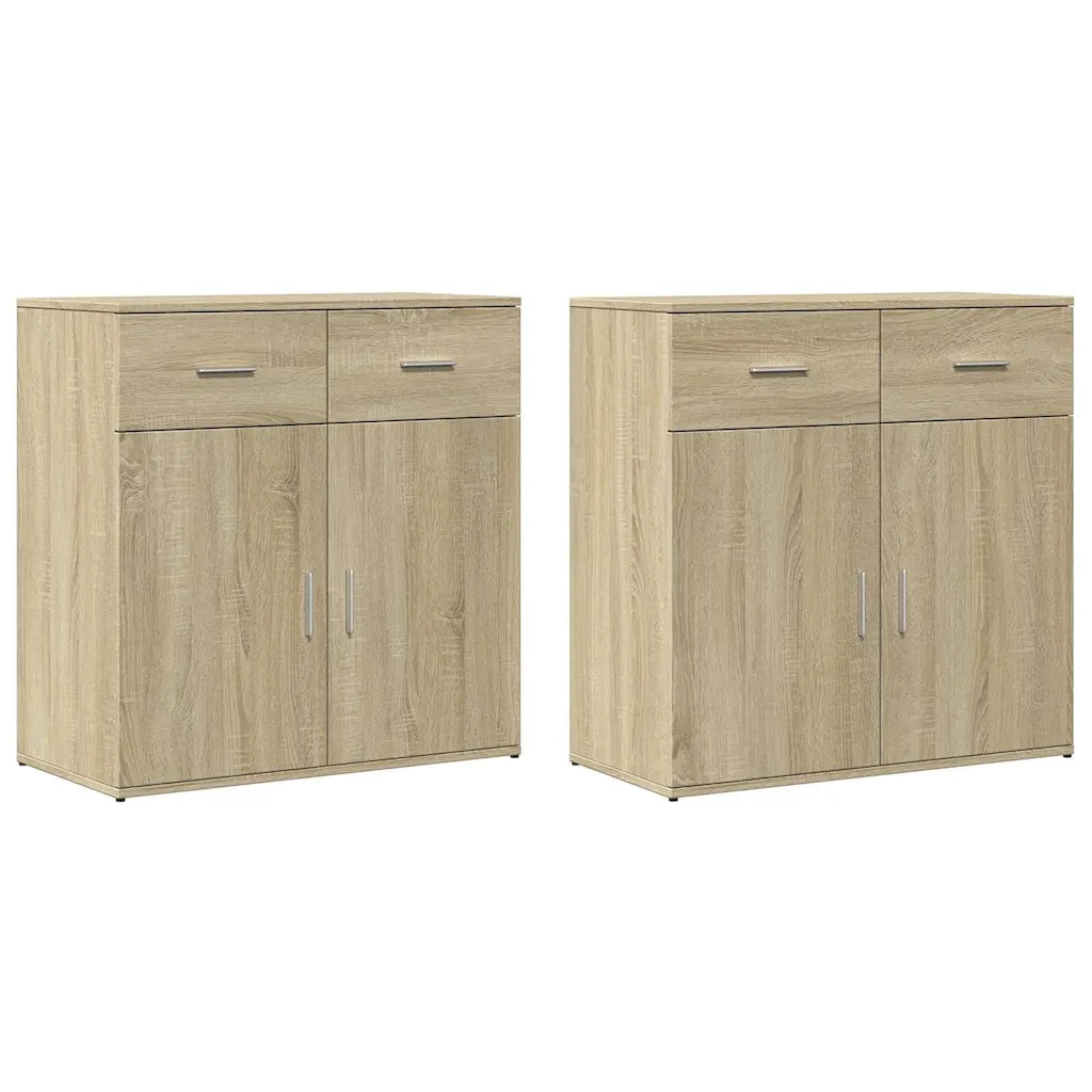 Credenze 2 pz | Madia | Buffet da pranzo | Armadio da pranzo Rovere Sonoma 79x38x80 cm in Legno Multistrato