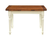 Biscottini Tavolo Country allungabile in legno massello struttura bianca anticata piano noce Made in Italy