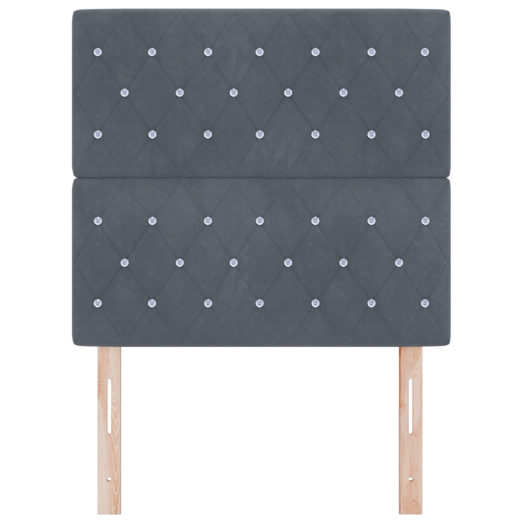 Testata LED Grigio Scuro 90 cm Velluto