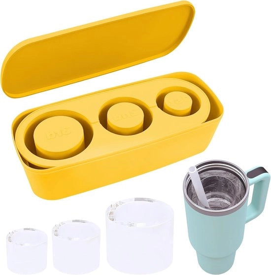 Forma di cubetto di ghiaccio con coperchio per tazza di caffè freddo - Grande forma di cubetto di ghiaccio in silicone.