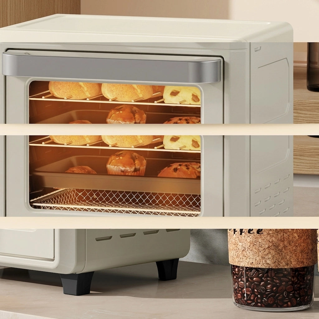 Mini Forno Friggitrice ad Aria 2 in 1 10 L 1000 W con Ventilazione 360°; 80-230°C e Timer 60 Min