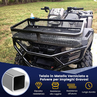 Cestino Portaoggetti Anteriore per ATV, Cestino Portapacchi Anteriore Resistente con Telaio in Metallo a Maglie, Cestino Portaoggetti per Accessori per ATV/UTV, 92 x 44 x 16,5 cm