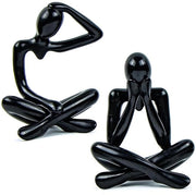 Due figurine decorative di stile artigianale per decorazione di libreria e tavolo, persone abstracte in resina, decorazione per soggiorno, sala da pranzo e ufficio