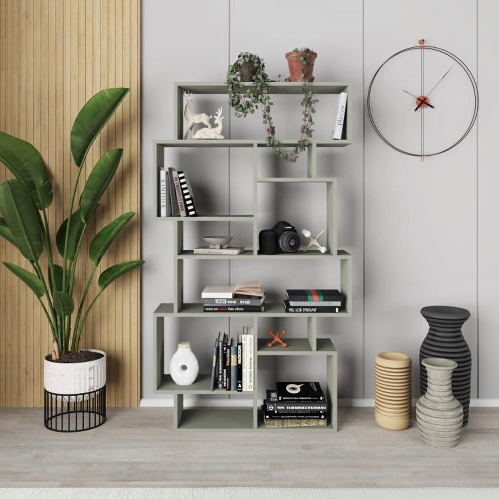 Libreria Design Moderna Scaffale 8 Ripiani 168x96x25cm Casa Ufficio Verde