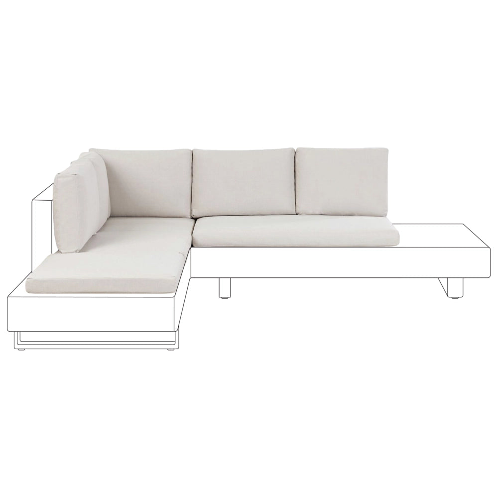 Set di copricuscini per esterni in poliestere olefinico bianco sporco resistente all'acqua Set di copricuscini extra con protezione UV e zip