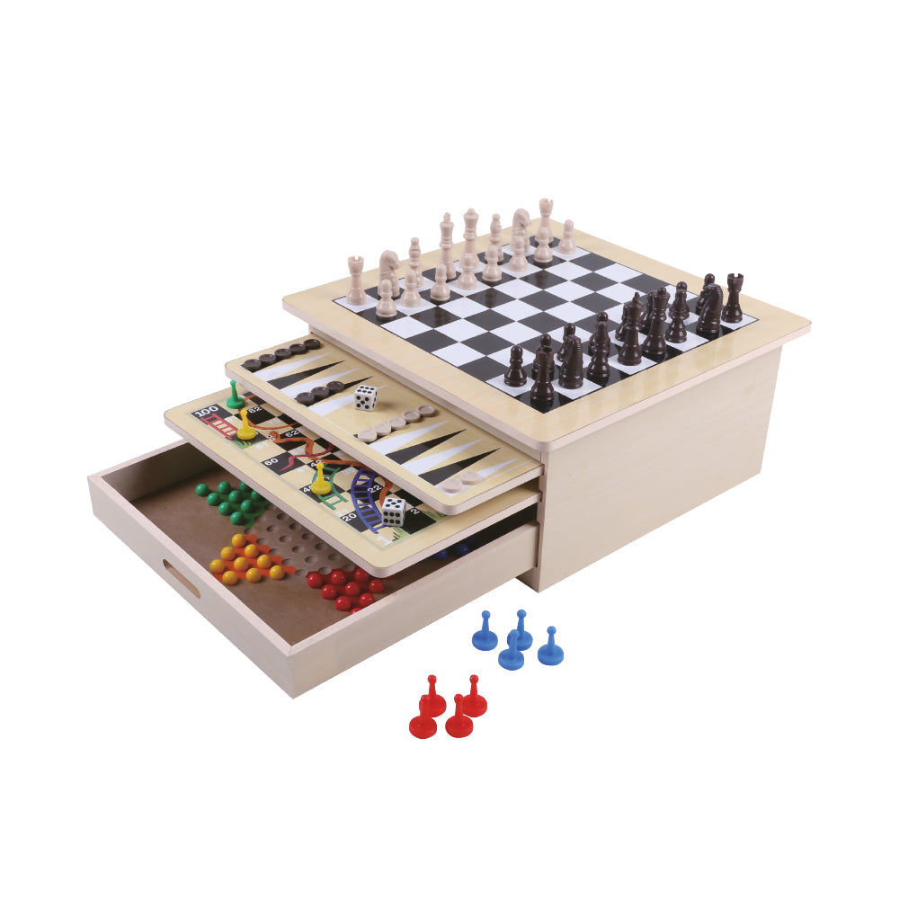Multigioco da Tavolo Game Set 10 in 1 Scacchi Dama