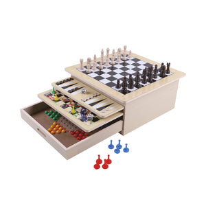 Multigioco da Tavolo Game Set 10 in 1 Scacchi Dama