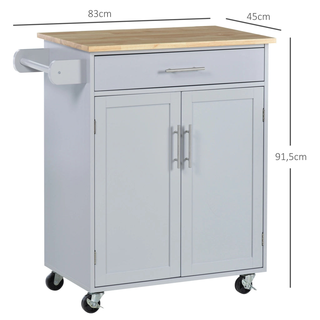 Carrello da cucina con cassetto e porta asciugamani ¨C zephmum ¨C grigio