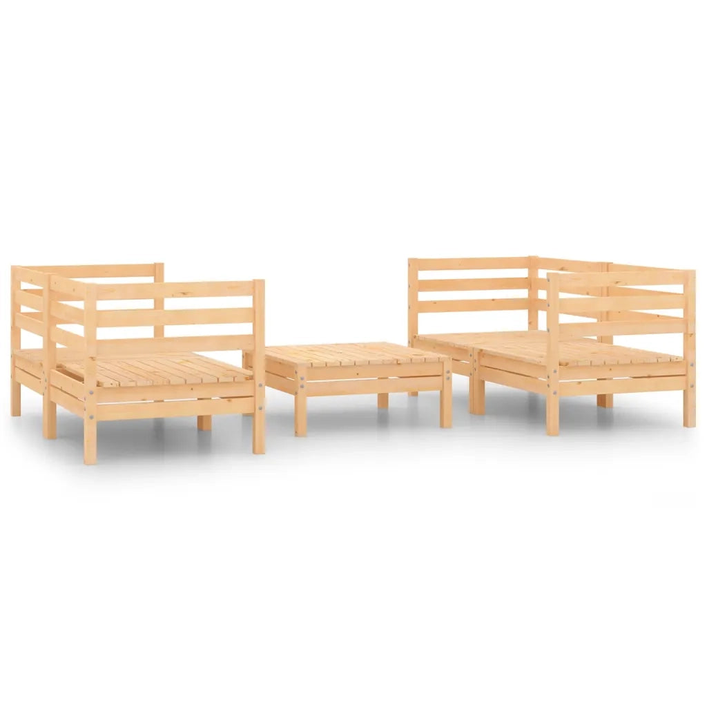 Set Divani da Giardino 5 pz in Legno Massello di Pino cod mxl 44277