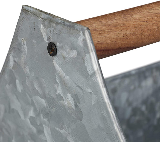 Fioriera con manico in legno portavaso per piante in zinco grigio 13_0000622_4