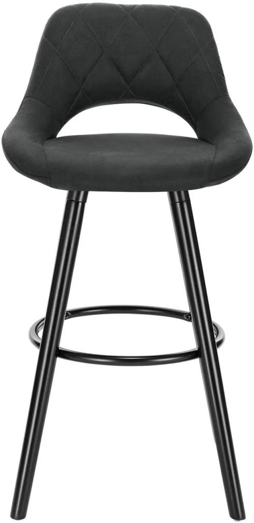 Set di 2 sgabelli da bar rivestiti in tessuto con gambe in legno antracite 19_0000563