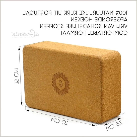 Support per Yoga Blocco a forma di Blocco 100% Naturale - Inclusa Borsa e Guida all'Esercizio - Dimensione Grande
