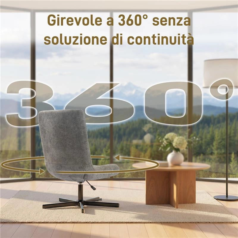 POLTRONA RECLINABILE SU 4 LIVELLI EFFETTO VELLUTO CON POGGIAPIEDI INDIPENDENTE, 66X80X93-104 CM, GRIGIO