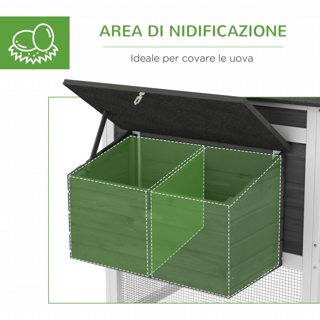 Pollaio Prefabbricato ¨C Zephmum ¨C Legno, Grigio, 178x95x100 cm