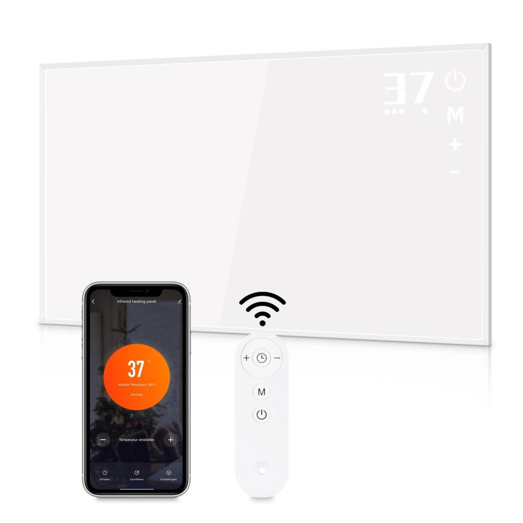 ZMH Riscaldatore a parete 450W infrarossi a risparmio energetico con telecomando per camere da letto e hotel